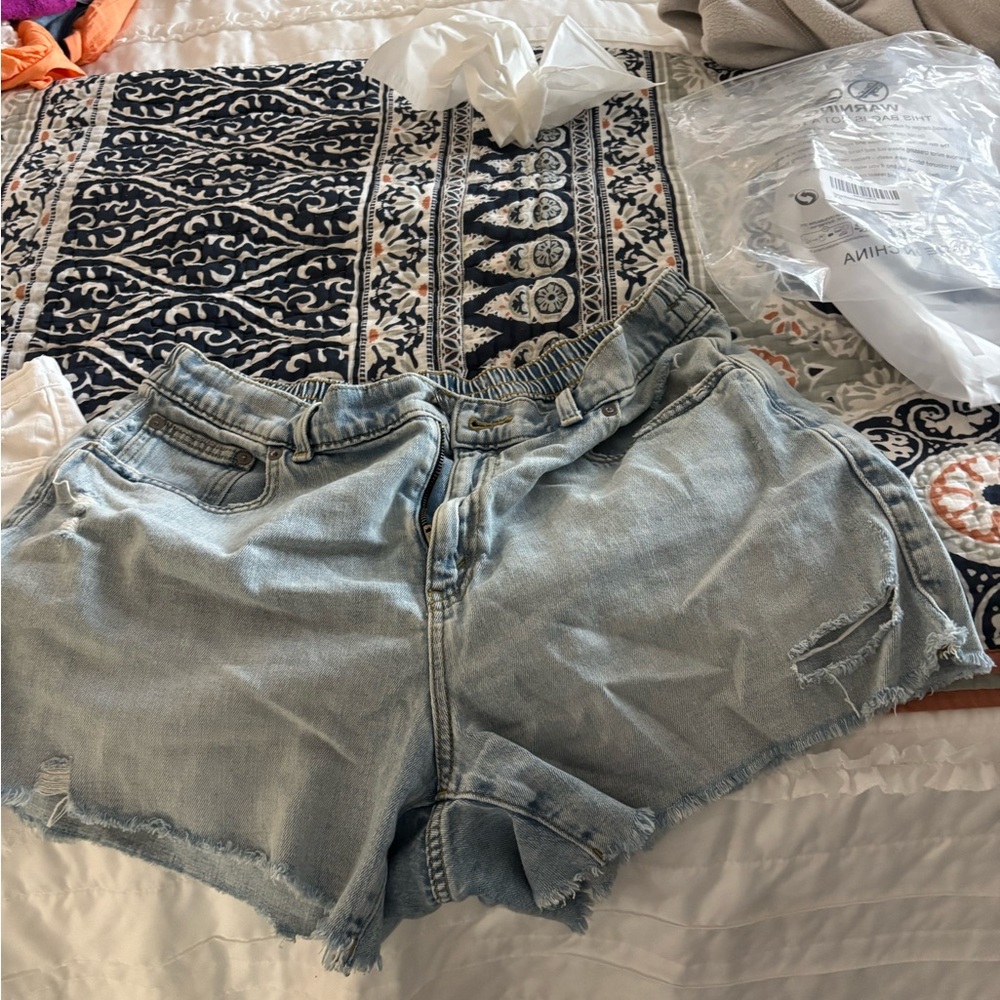Aerie Light Blue Jean Shorts